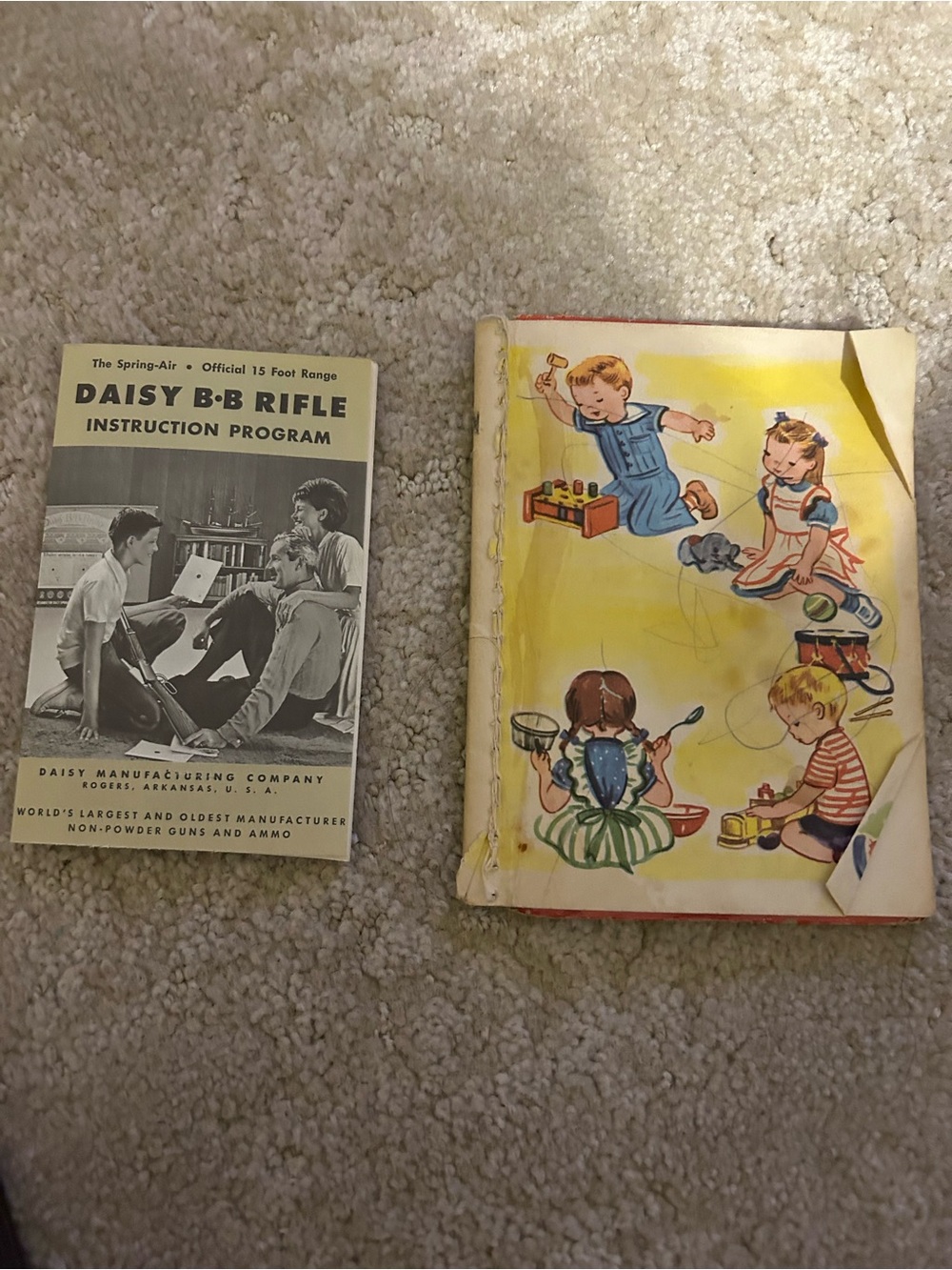 2 vintage children’s books. Daisy BB rifle instructional program manual &my toys
